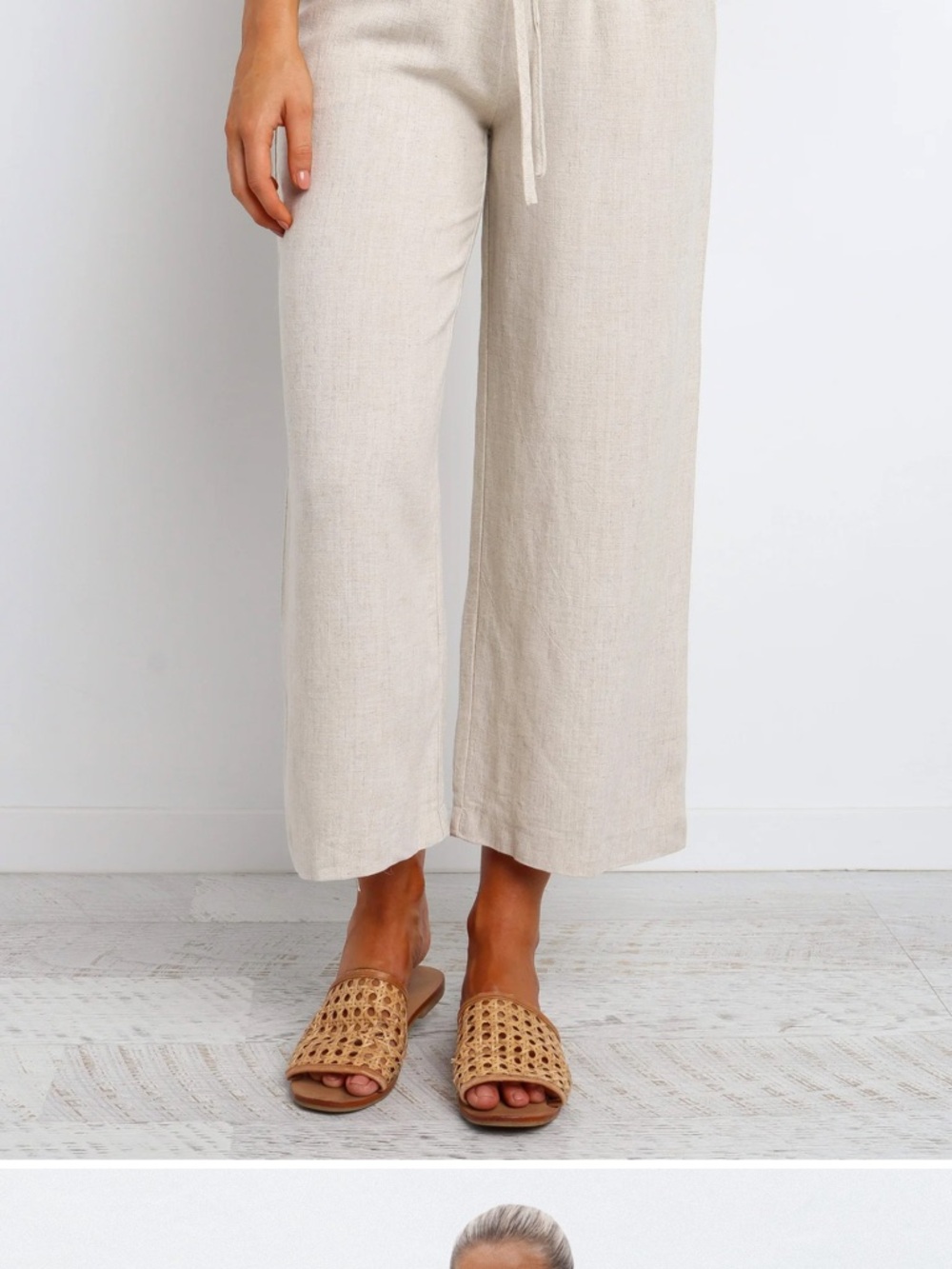 Petal & Pup Cream Paperbag Waist Wide-Leg Pants